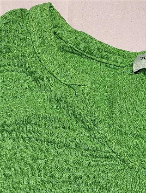 NWOT Michael Stars XS Naomi V-Neck Gauze Top Short Sleeve Green 132622