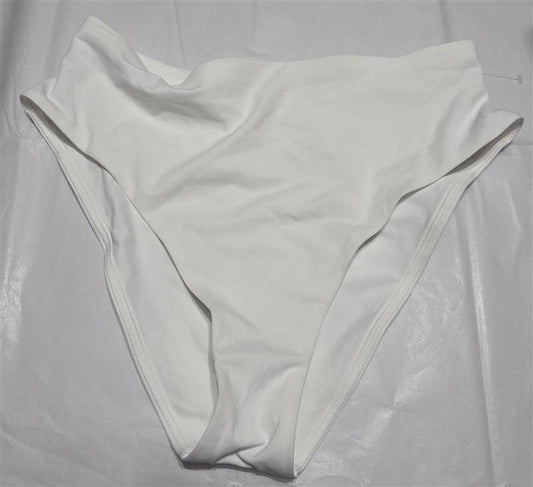 NWOTD CUUP 4 or L The Highwaist Swim Bottom White Hi Rise Bikini 132635