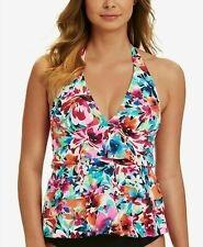 NWT Swim Solutions 12 Triple Tier Floral Watercolor 5513580 Tankini Top 132660