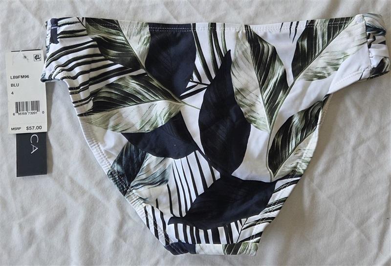 NWT La Blanca 4 Palm Rusched Side Bikini Swim Bottoms 132690