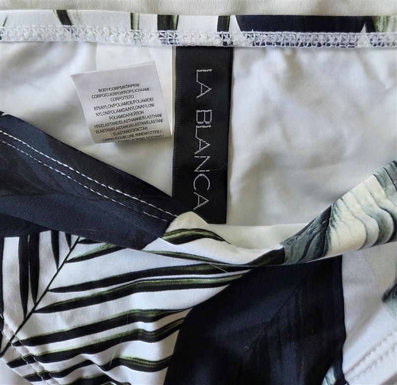 NWT La Blanca 4 Palm Rusched Side Bikini Swim Bottoms 132690
