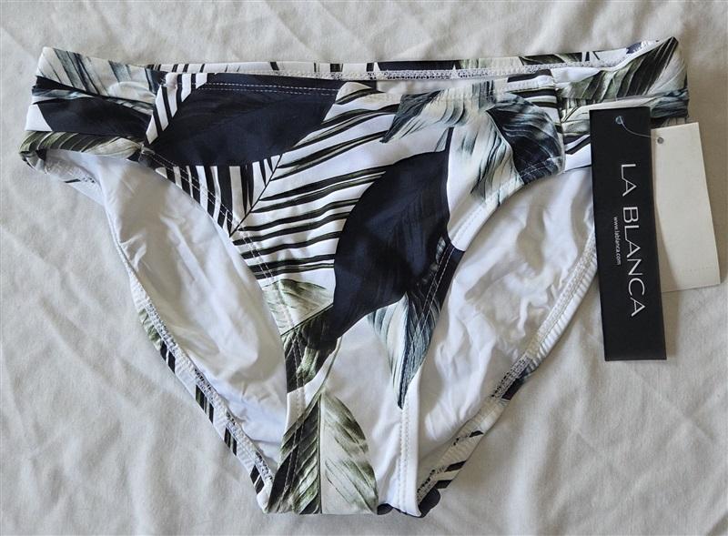 NWT La Blanca 4 Palm Rusched Side Bikini Swim Bottoms 132690