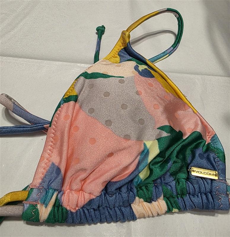 NWOT Volcom Growing On Polka Dot L Triangle Bikini Swim Top 132693