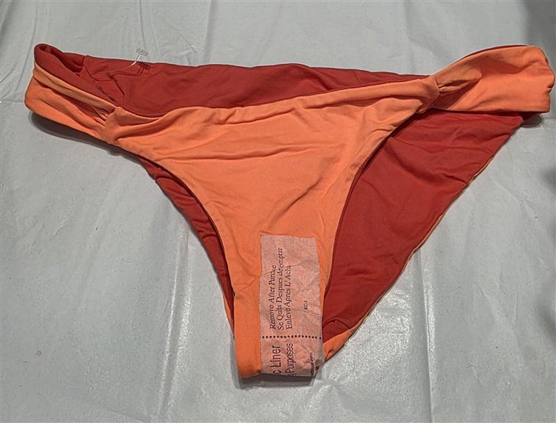 NWT Ralph Lauren Orange L Reversible Side-Tab Bikini Swim Bottoms 132697