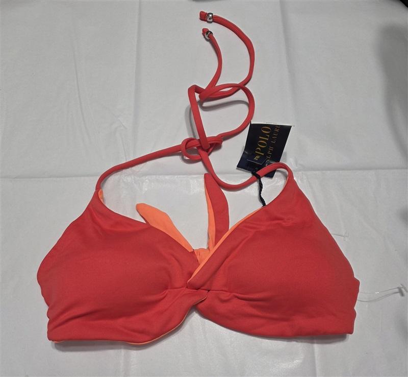 NWT Polo Ralph Lauren XS Lava Rip Tide Reversible Bikini Swim Top Bottom 132698