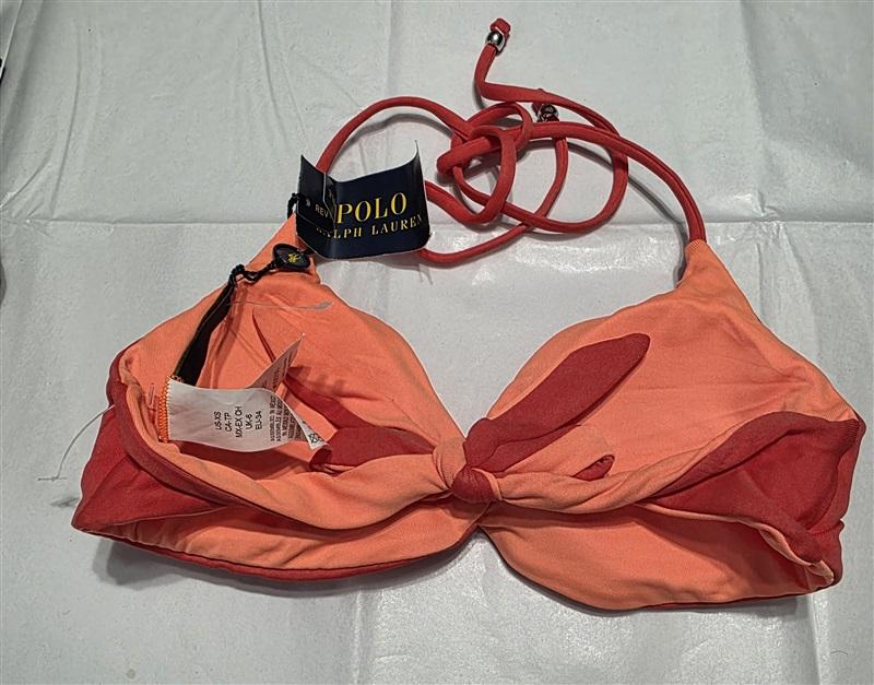 NWT Polo Ralph Lauren S Lava Rip Tide Reversible Bikini Top & Bottom Swim 132699
