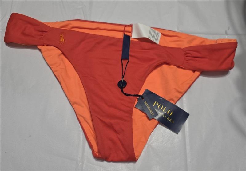 NWT Polo Ralph Lauren S Lava Rip Tide Reversible Bikini Top & Bottom Swim 132699