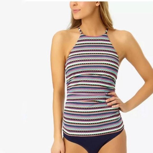NWT Anne Cole XS Friendship Bracelet High Neck Tankini Top 132703