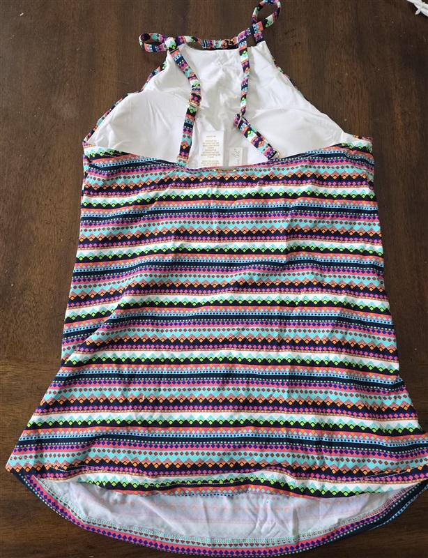 NWT Anne Cole XS Friendship Bracelet High Neck Tankini Top 132703
