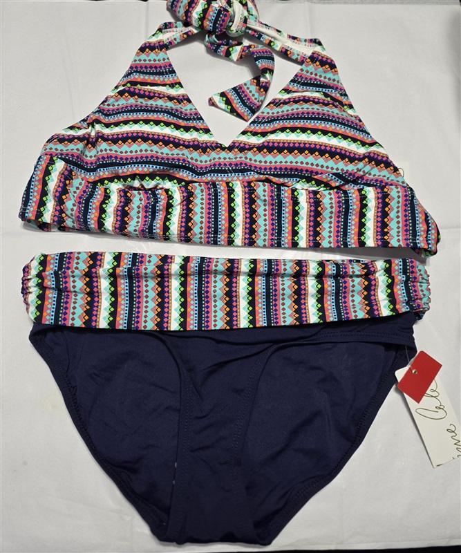 NWT Anne Cole XS Friendship Bracelet Halter Bikini Top & Hipster Bottom 132705