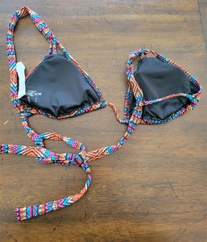 NWT Volcom XL Stone Row Strappy Bikini Swim Top Bright Colors 132708