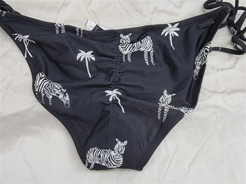 NWOT Volcom XS Z is for Zebra Side Tie Ruched Bikini Swim Bottom 132711
