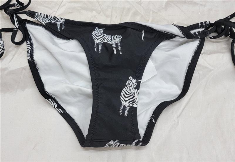 NWOT Volcom XS Z is for Zebra Side Tie Ruched Bikini Swim Bottom 132711