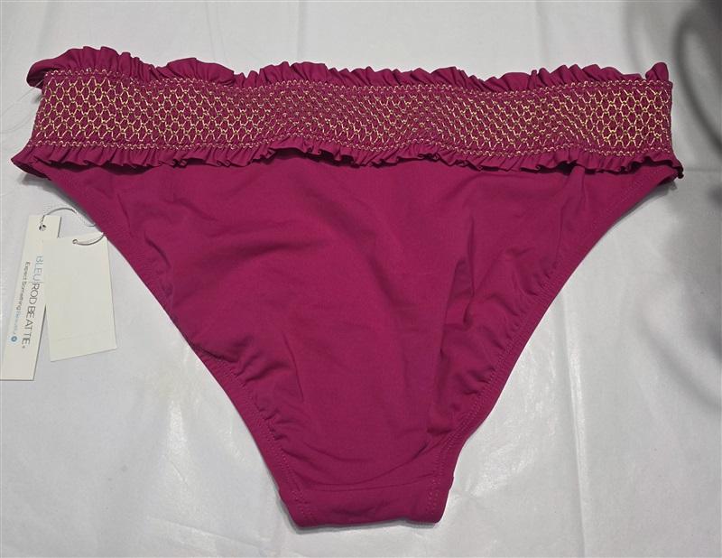 NWT Bleu Rod Beattie Pink Rouge SZ 12 Banded Stitched Bikini Swim Bottom #99418