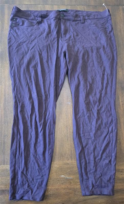 NWOT Liverpool 22W Madonna Legging Point Pants Skinny Aubergine 132717