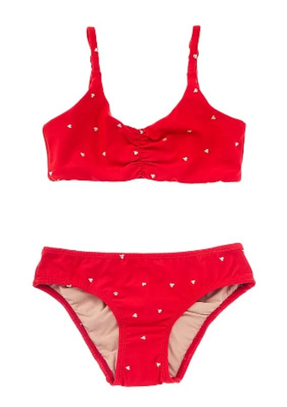 NWT PQ PIlyq 12 Anna Red and White Heart Girls Bikini 132719