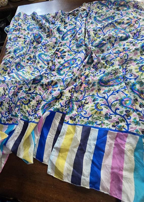 NWOTD Soft Surroundings L/XL Paisley Stripe 100% Silk Kimono Cover Up 132728