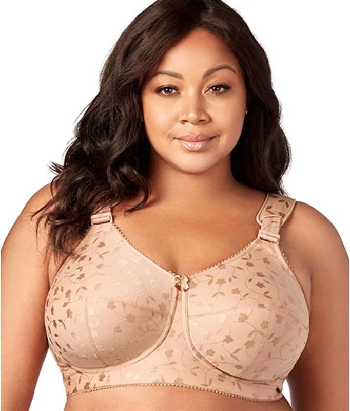 NWT Elila Jacquard 34I Softcup Bra Cushioned Straps 1305 Beige 132045
