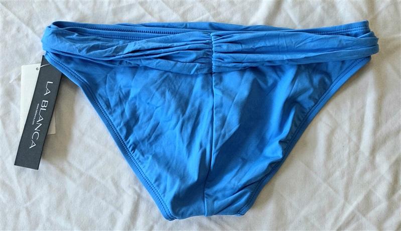 NWT La Blanca 4 Island Goddess Shirred Hipster Bikini Swim Bottoms CHM 132747