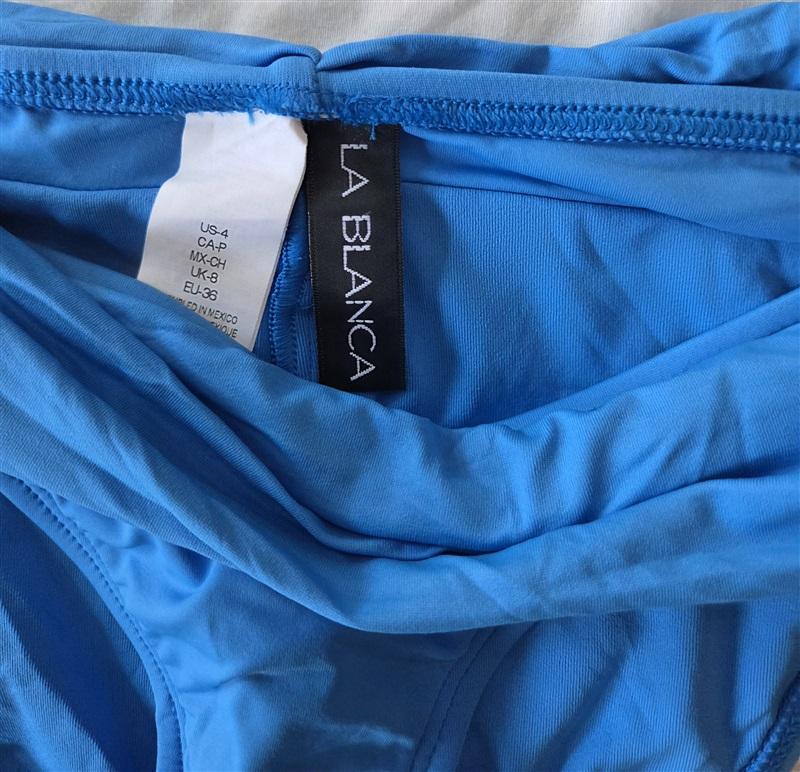 NWT La Blanca 4 Island Goddess Shirred Hipster Bikini Swim Bottoms CHM 132747