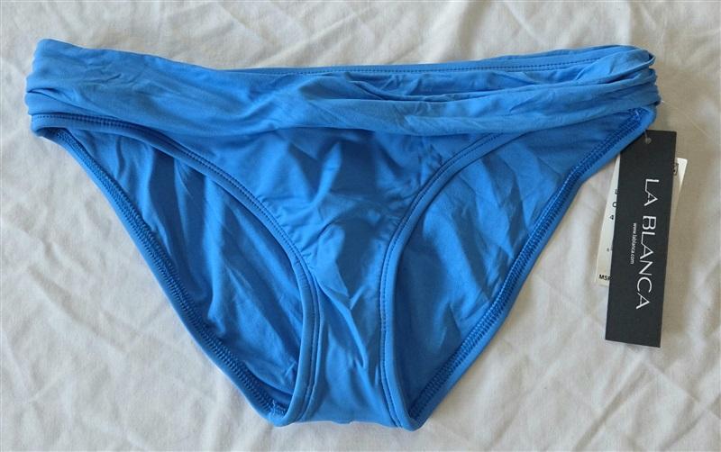 NWT La Blanca 4 Island Goddess Shirred Hipster Bikini Swim Bottoms CHM 132747
