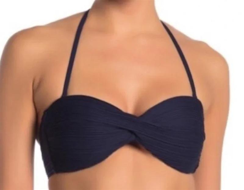 NWOTD Robin Piccone XL Lily Bandeau Bikini Swim Top Blue 132750