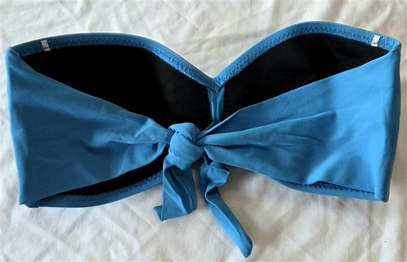 NWOTD Robin Piccone XL Lily Bandeau Bikini Swim Top Blue 132750