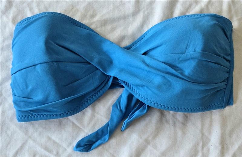 NWOTD Robin Piccone XL Lily Bandeau Bikini Swim Top Blue 132750