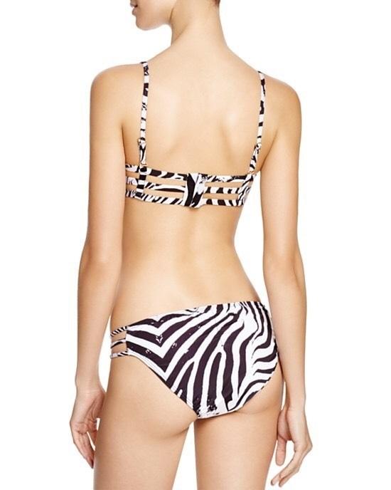 NWT Pilyq L Utopia African Rays Beaded Bandeau Bikini Swim Top & Bottom 132773