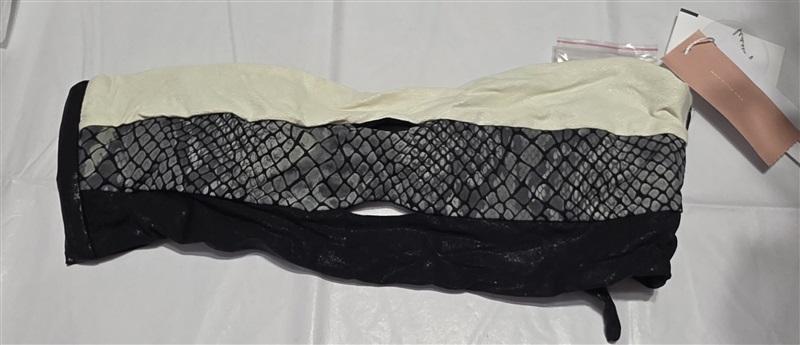 NWT Pilyq PQ D Boa Snake Color Block Bandeau Black White 132777