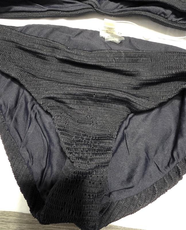 NWT Pilyq Midnight Smocked Criss Cross Bikini S Top & M Bottom Swim Set 132781