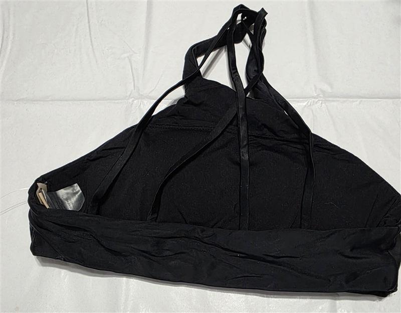 NWOT Pilyq Vida Gypsy Halter S Cup Black Feathers Bikini Swim Top 132793
