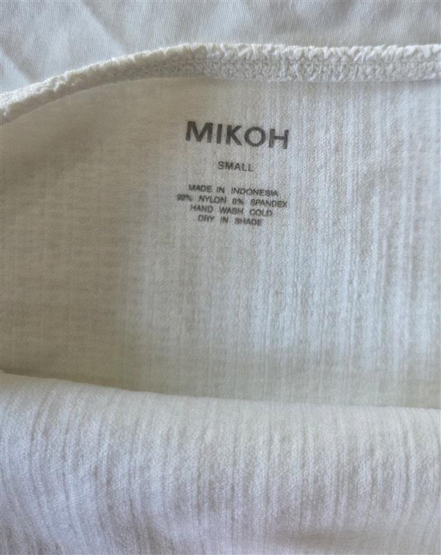 NWT MIKOH S Bondi White Ribbed Bikini Bottom 132795