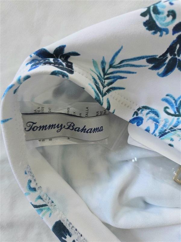 NWT Tommy Bahama L Floral Isles Bandini Tankini Top Blue & White 132797