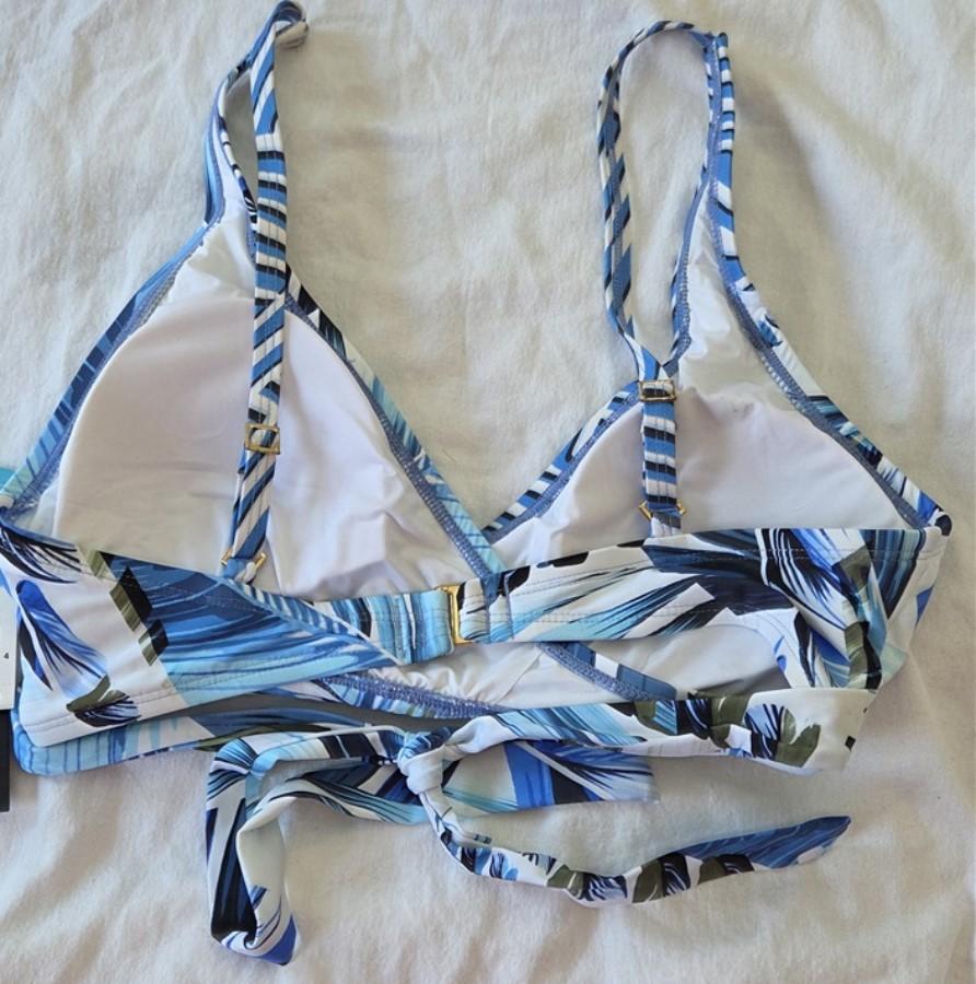 NWT La Blanca 6 Two Cool Palm Halter Scoop Wrap Bikini Swim Top 132801