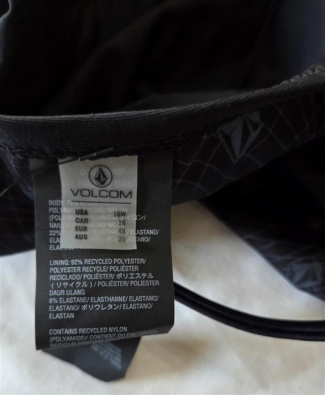 NWOT Volcom Simply Solid S Black Plunging Halter One-Piece Swimsuit 132805
