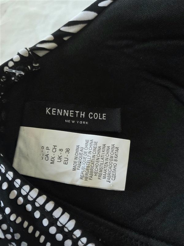 NWT Kenneth Cole S Deep V Neck Push Up 1PC Black White Swimsuit 132807
