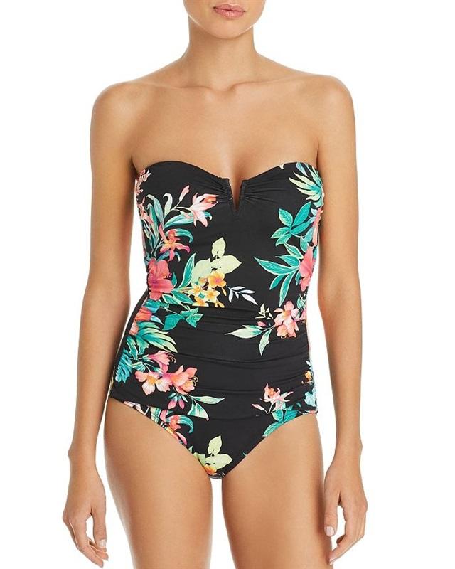 NWT Tommy Bahama 12 Fleur De Flora V-Wire Bandeau 1PC Swimsuit 132809