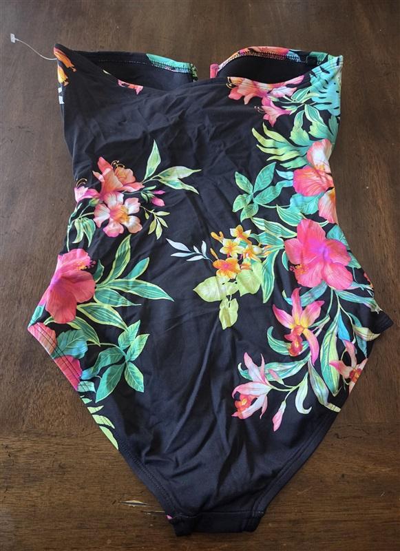 NWT Tommy Bahama 12 Fleur De Flora V-Wire Bandeau 1PC Swimsuit 132809