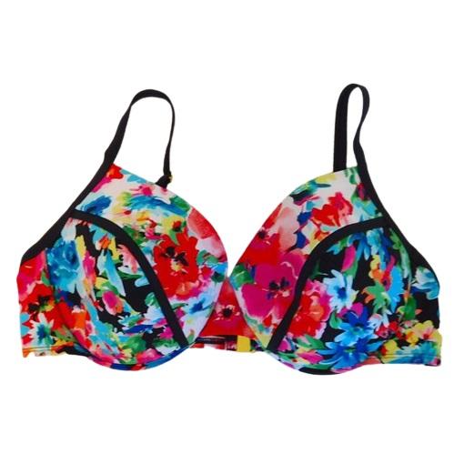 NWT Bleu Rod Beattie 38D Watercolor Floral Underwired Bikini Swim Top 132811