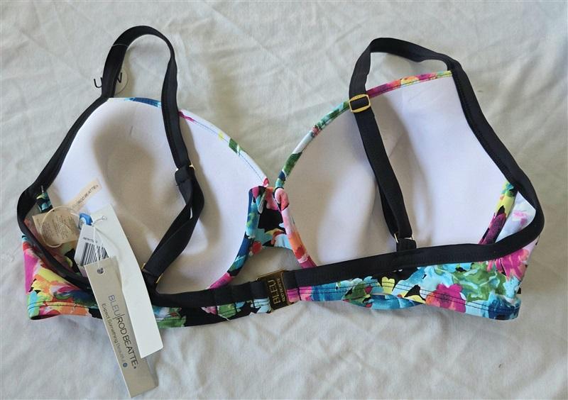 NWT Bleu Rod Beattie 38D Watercolor Floral Underwired Bikini Swim Top 132811