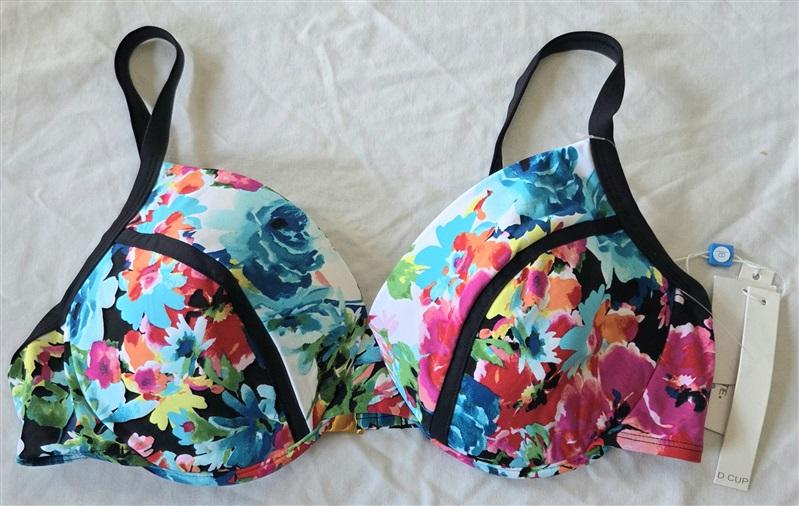 NWT Bleu Rod Beattie 38D Watercolor Floral Underwired Bikini Swim Top 132811