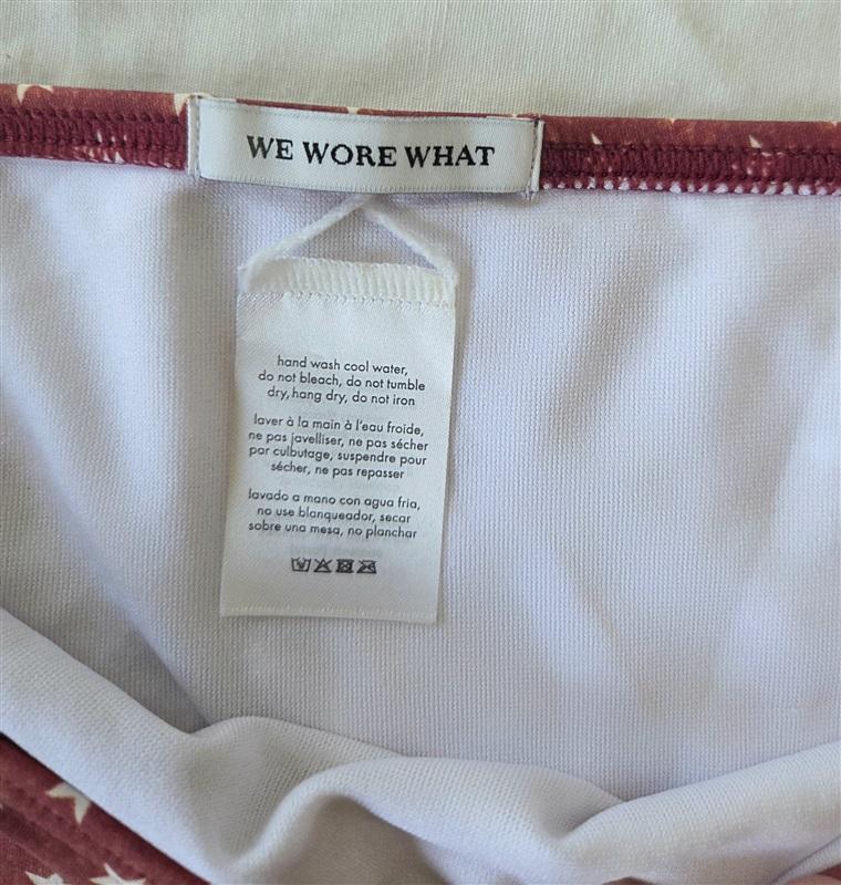 NWT We Wore What Emily M Stars Cheeky High-Waisted Bikini Swim Bottom #132814