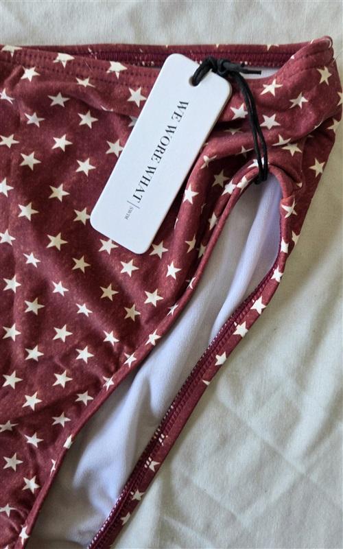 NWT We Wore What Emily M Stars Cheeky High-Waisted Bikini Swim Bottom #132814