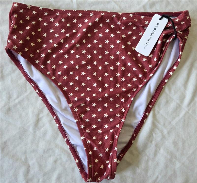 NWT We Wore What Emily M Stars Cheeky High-Waisted Bikini Swim Bottom #132814
