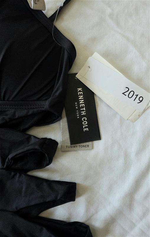 NWT Kenneth Cole M Core Power Cut-Out Push Up 1pc Black Swimsuit 132880