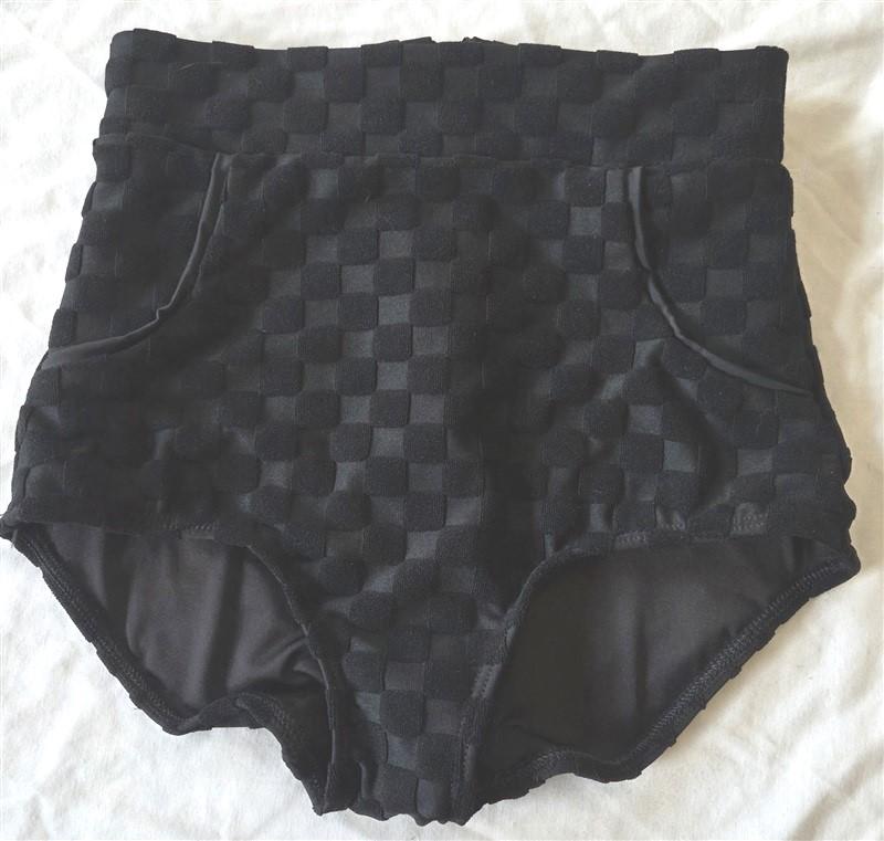 NWT Free People Seea Georgia XS Checkerboard Hi-Waist Bikini Swim Bottom 132883