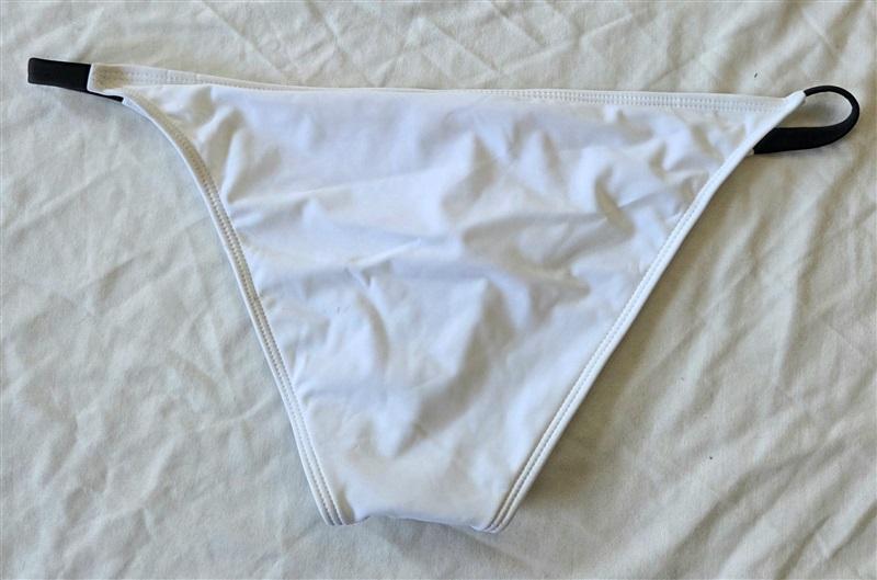 NWT Nautica Soho L Colorblock Single Strap Bikini Swim Bottom White 132885