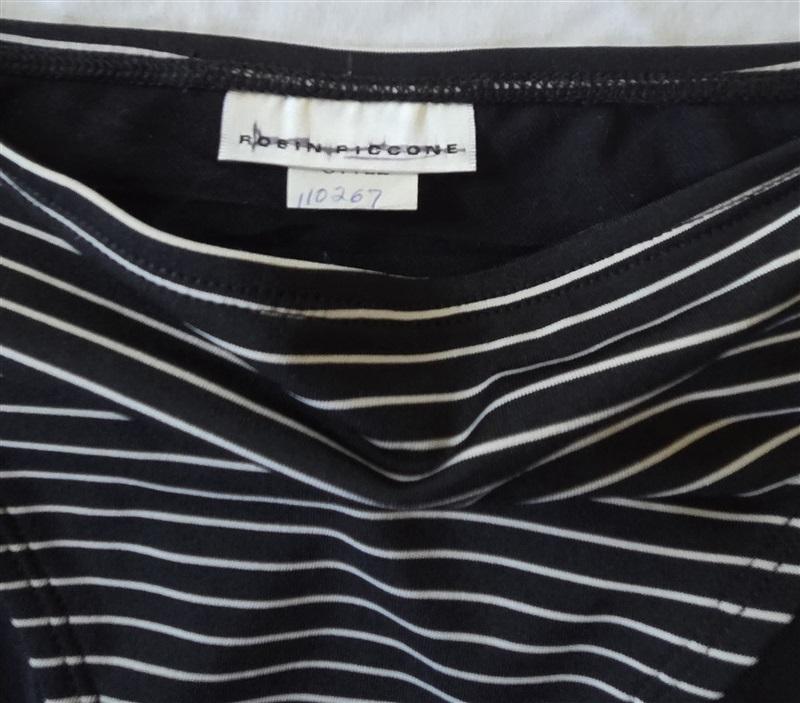 NWOT Robin Piccone M Amy Tab Side Black Stripe Bikini Swim Bottoms 132889