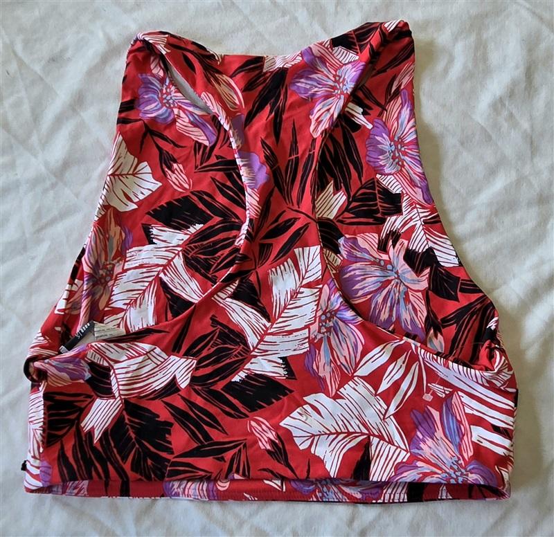 NWOT Volcom Sonic Bloom S Floral T Back High-Neck Bikini Swim Top 132890